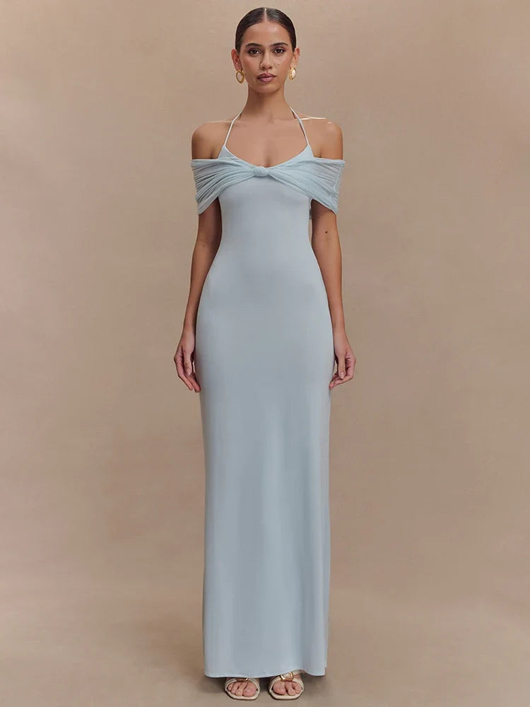 Off Shoulder Strapless Maxi Dress