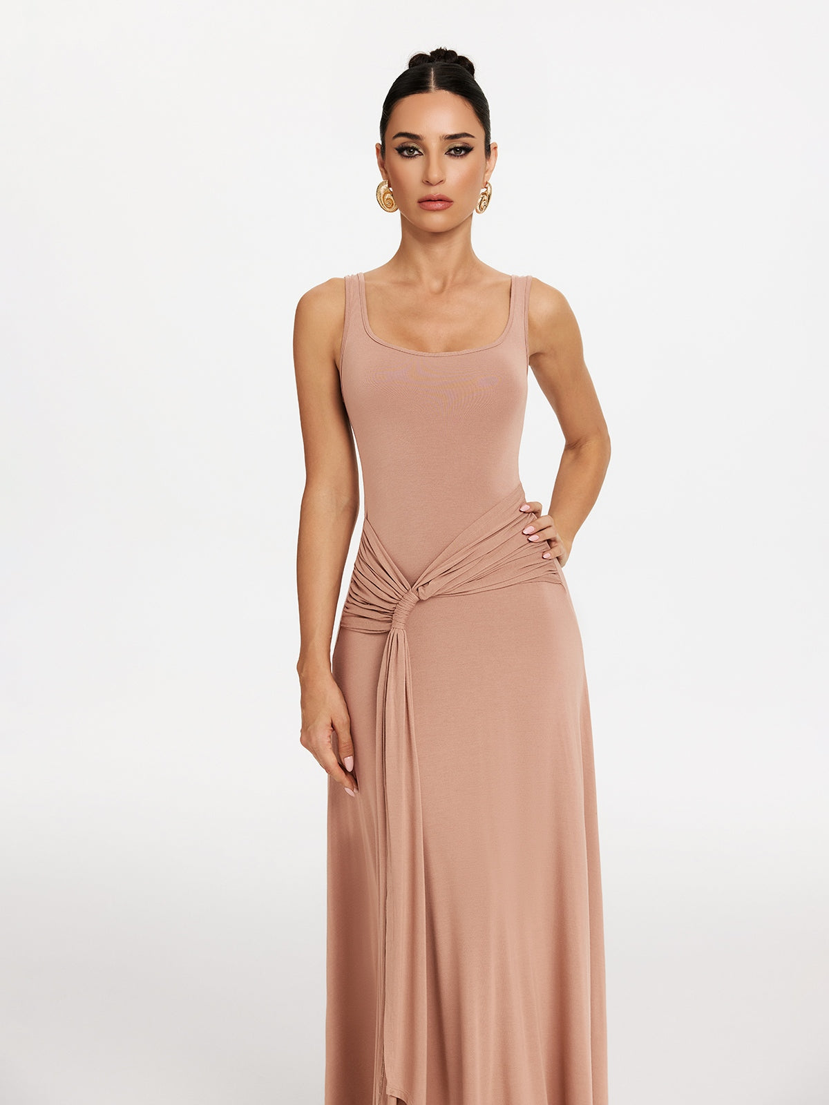 Spaghetti Draped Maxi Dress