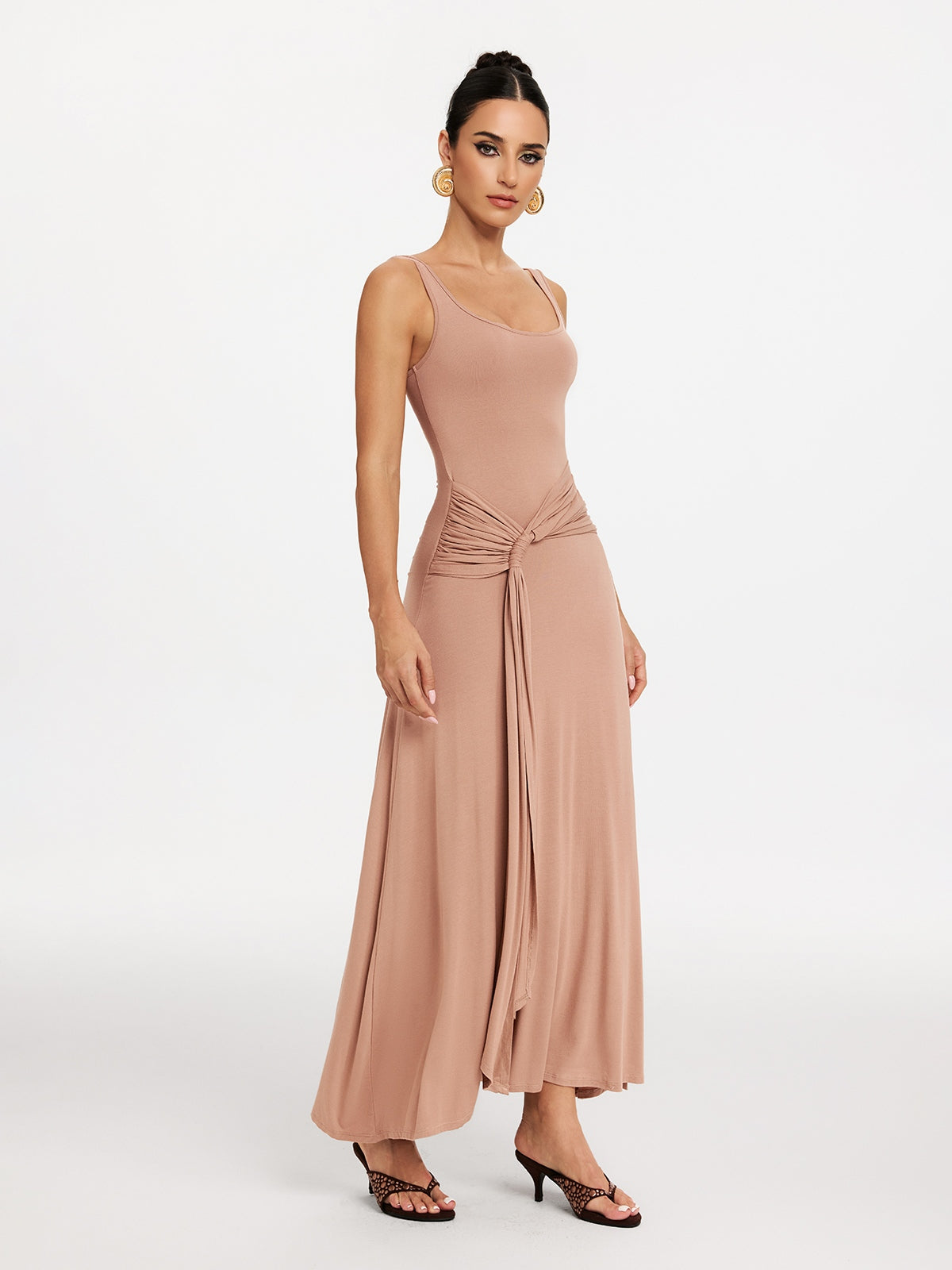 Spaghetti Draped Maxi Dress