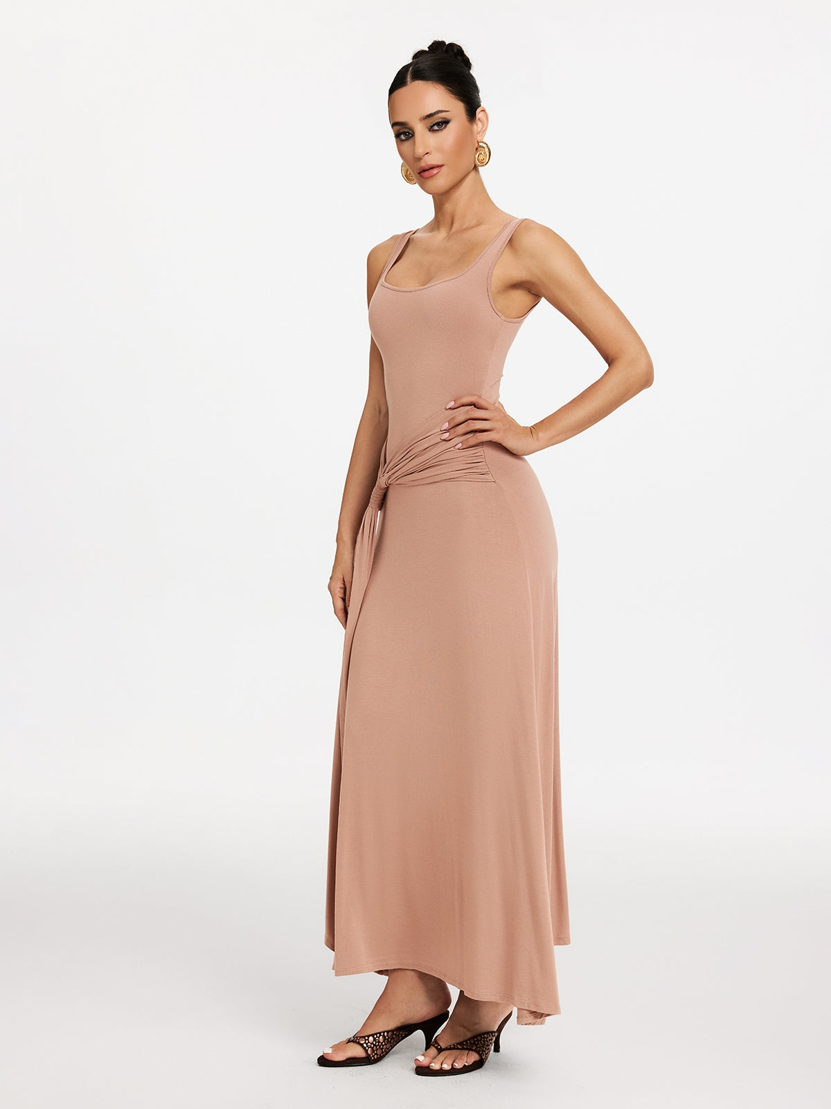 Spaghetti Draped Maxi Dress