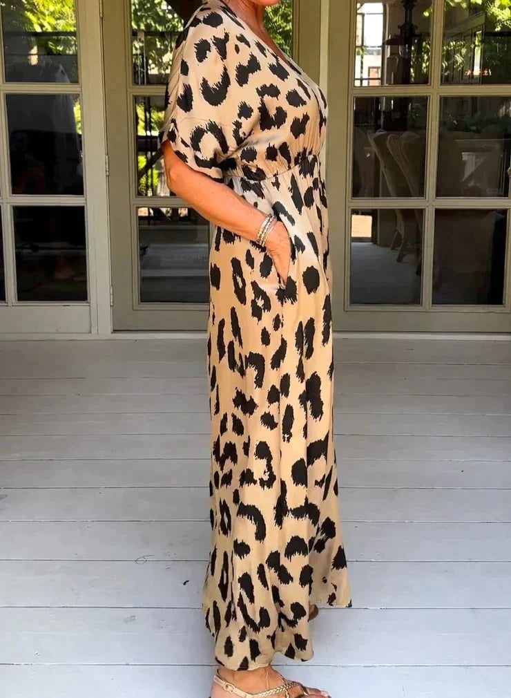 Guiomar Leopard Maxi Dress for Women Sophisticated Look