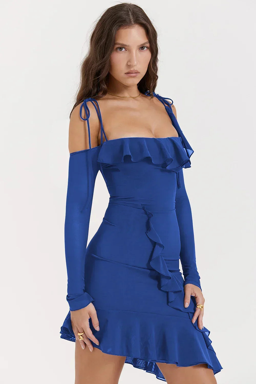Eleanora Ruched Stylish Mini Dress