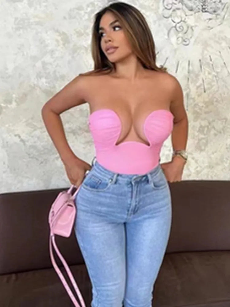 Rayon Bandage Bodycon Mini Strapless