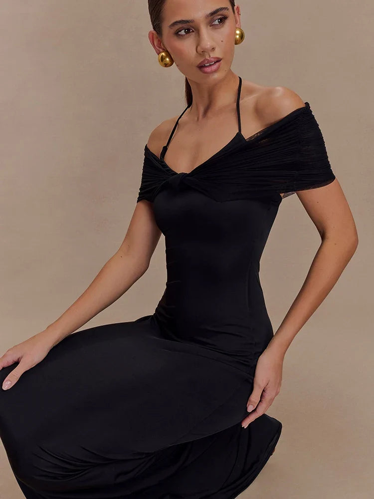 Off Shoulder Strapless Maxi Dress