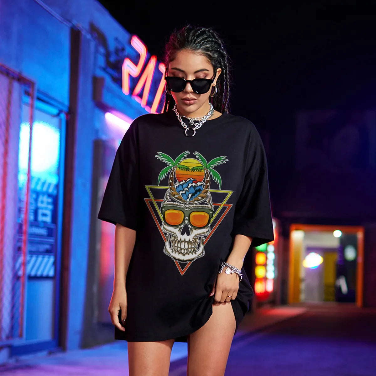 Skull Butterfly Cotton Tshirt