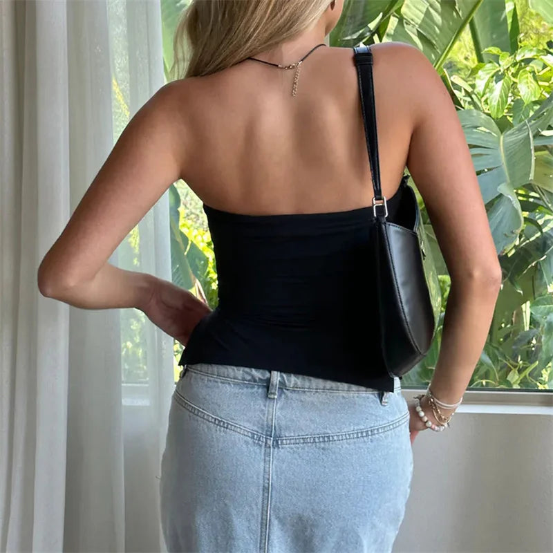 Solid Color OffShoulder Strapless