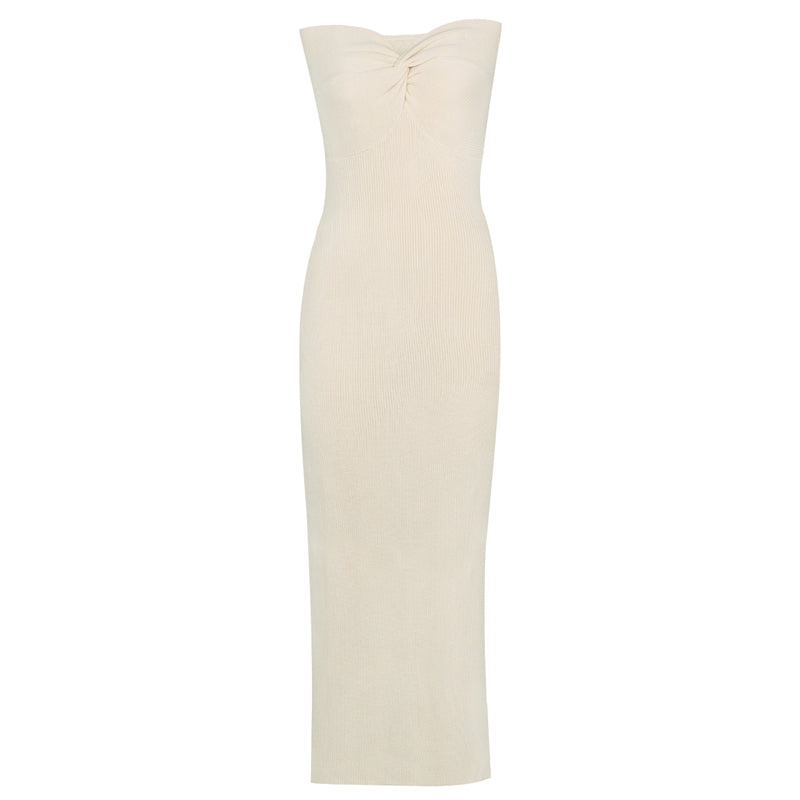 Knit Twisted Stylish Tube Midi Dress