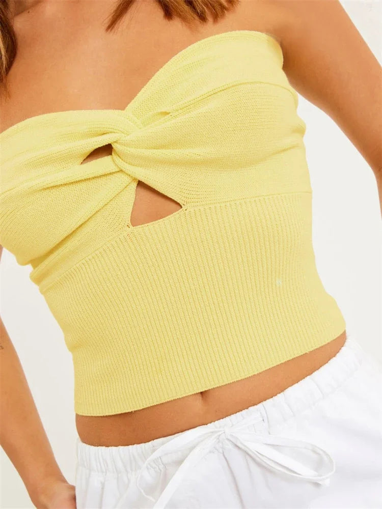 Knit Corset Basic Backless Strapless
