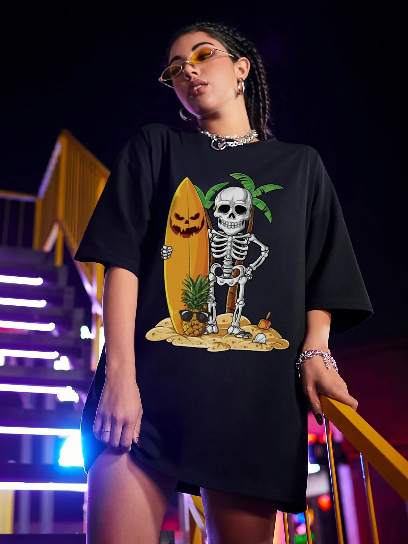 Skull Butterfly Cotton Tshirt