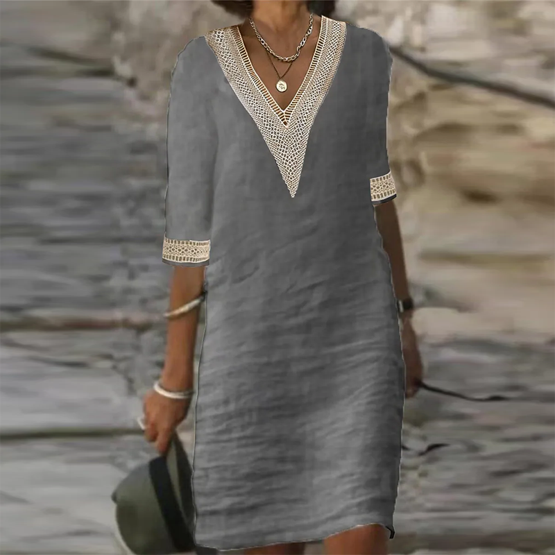 Rosa Timeless Linen Summer Dress Premium Wardrobe Essential