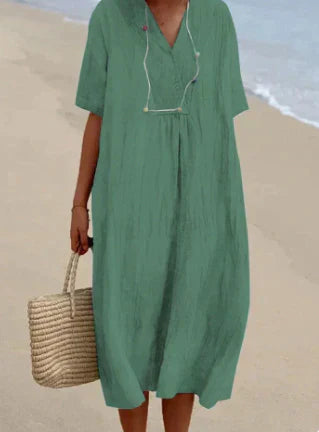 Charlotte Timeless Linen Dress Chic Silhouette Collection