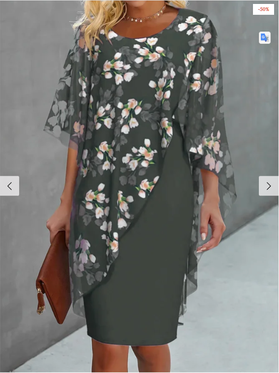 Emilia Premium Floral Chiffon Women's Dress Evening Wear Edit