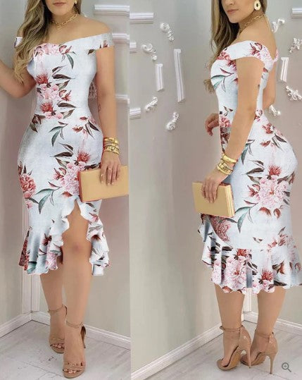 Elisabeth Minimalist Shiny Off Shoulder Cocktail Dress Designer Edit