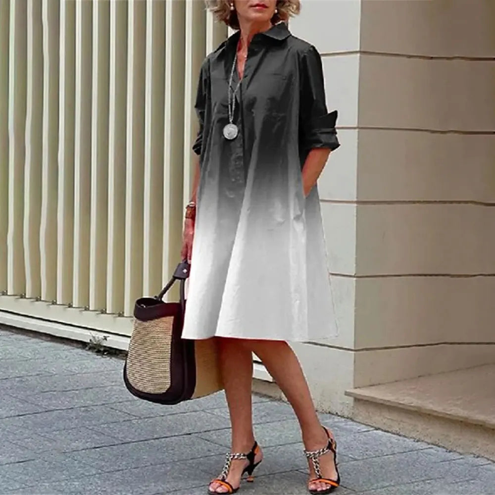 Alba Boutique Women's Midi Shirt Dress with Button Placket Collection