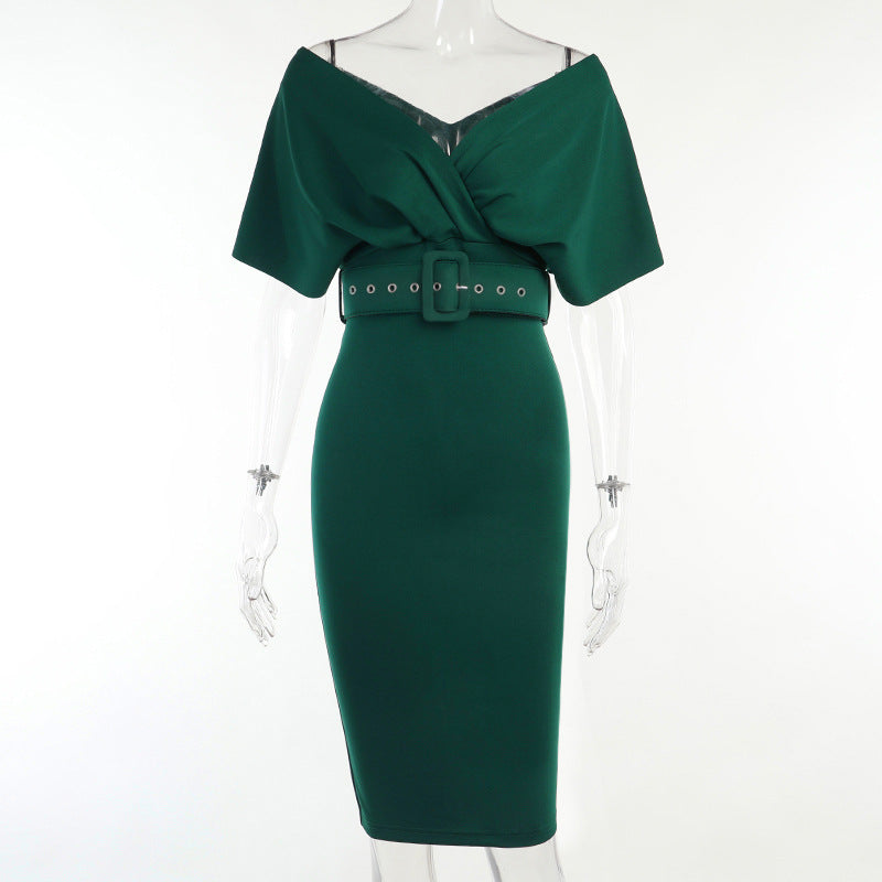 OffShoulder Elegant Party Ladies Vintage Evening Formal Midi Dress