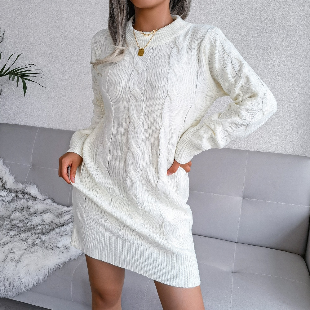 Pete Autumn Knitted Sweater Dress for Women Timeless Daily Style
