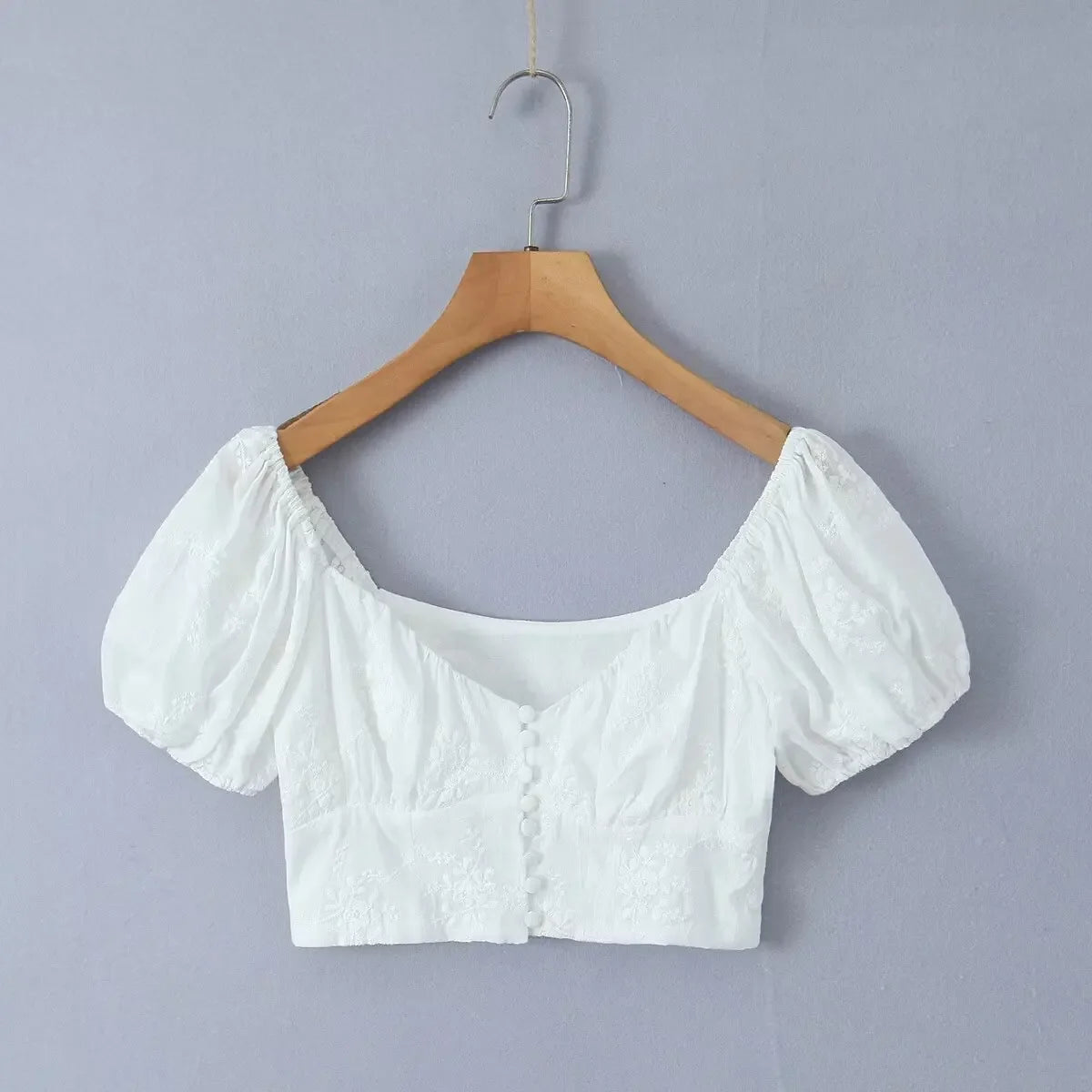 Embroidery White Crop Top Graceful And Midi Skirt Set