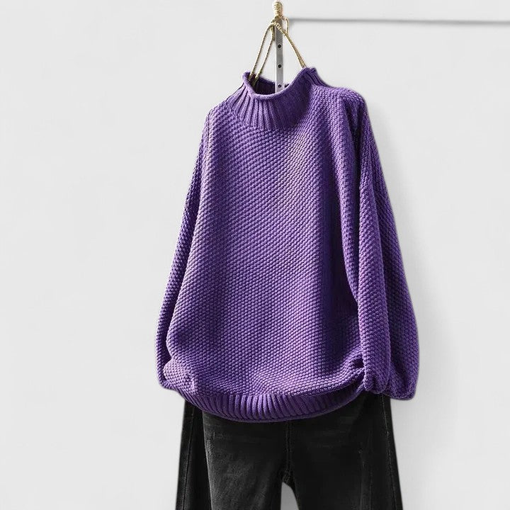 Turtleneck Long Sleeve Chunky Knit Oversized Sweater