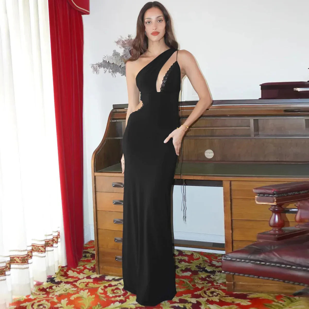 Cut Out Bandage Backless Maxi Dress