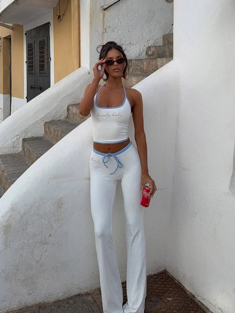 Casual LaceUp Pants Set