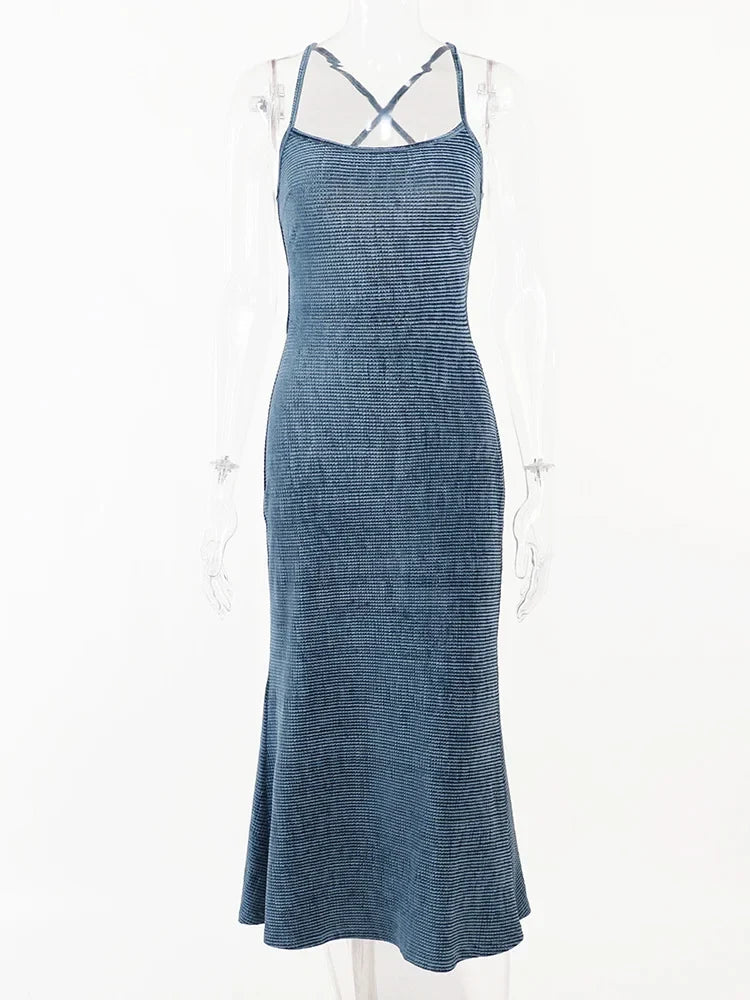 Beachwear Knit Sexy Spaghetti Strap Strapless Backless Lace Up Female Slip Holiday Club Bodycon