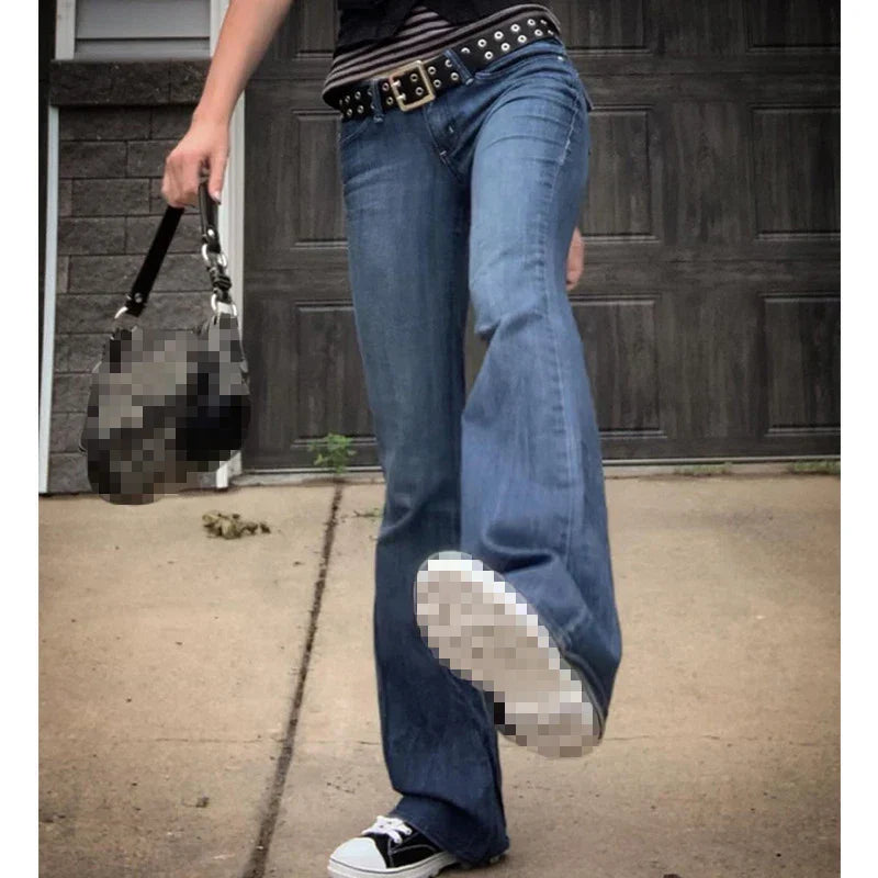 Blue Bell Bottom Bootcut Fashion Streetwear Jeans