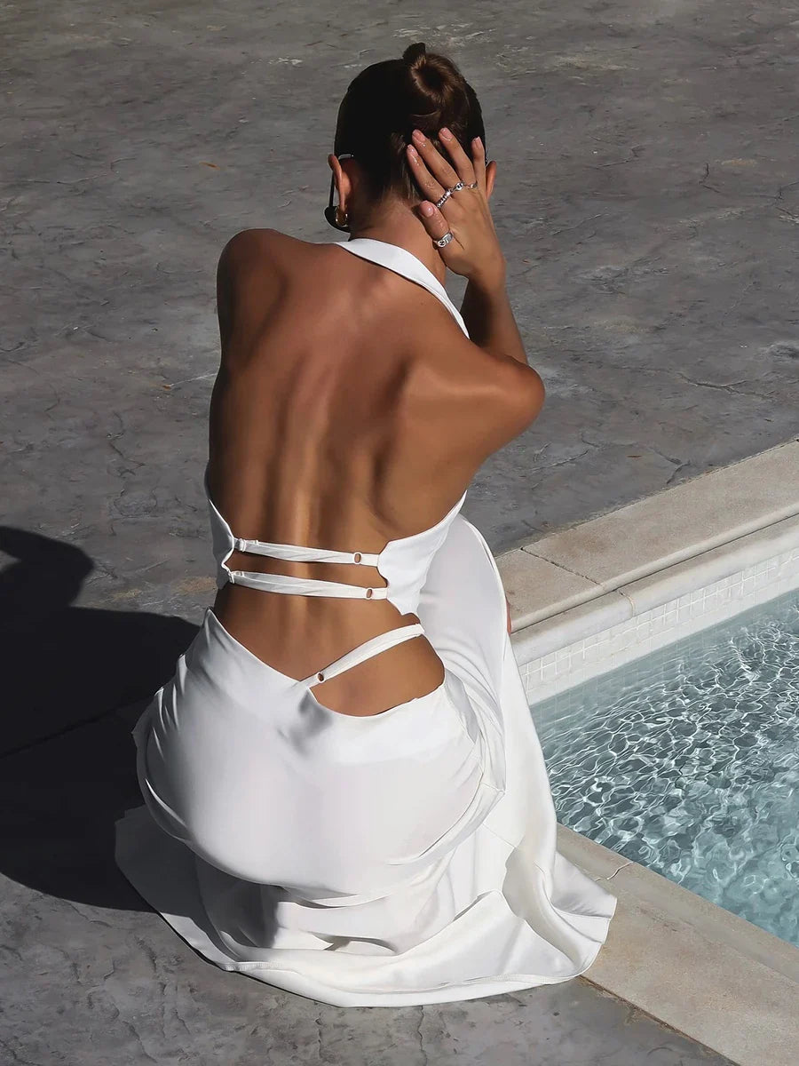 Sexy Backless Laceup Solid Color Cami Top
