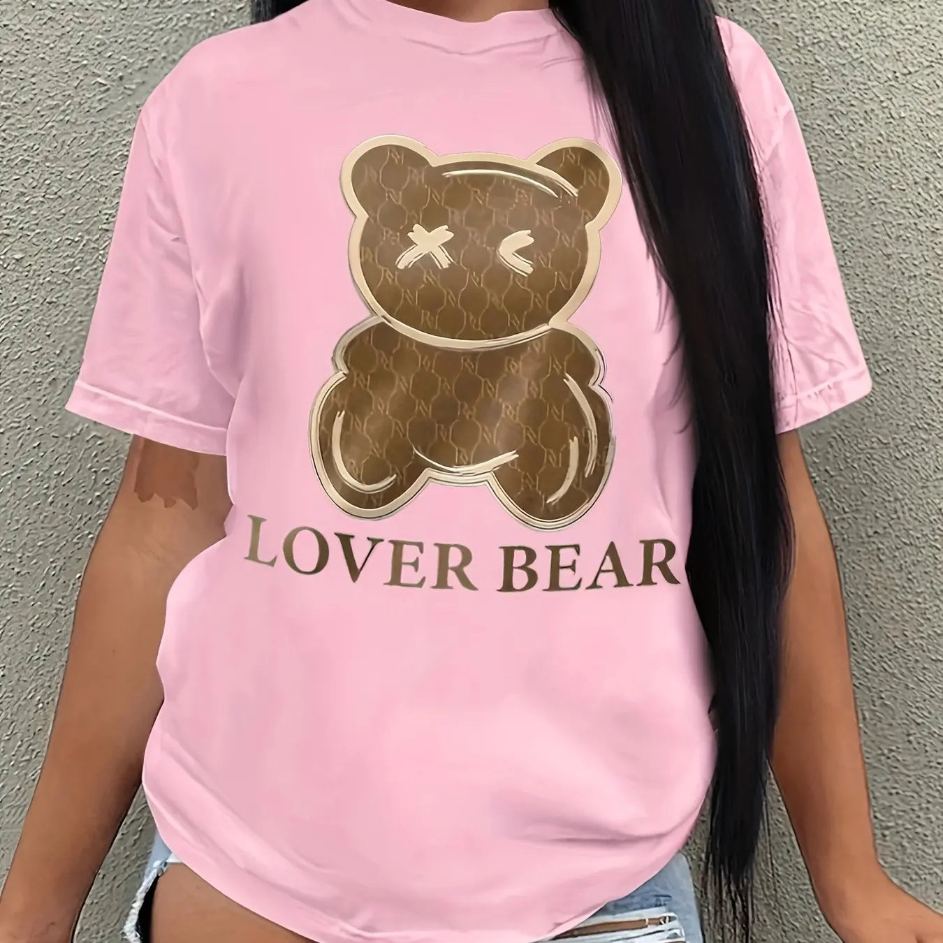 Printed Loose Black Design Tshirt