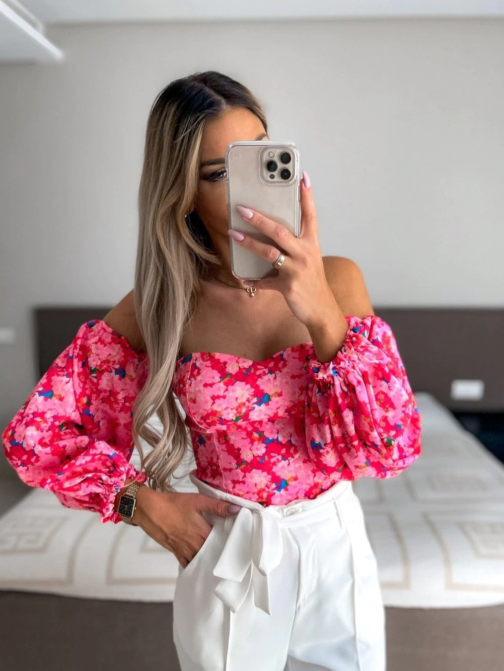 Women Top Summer Off Shoulder Floral Blouses Holiday Slash Neck Tops