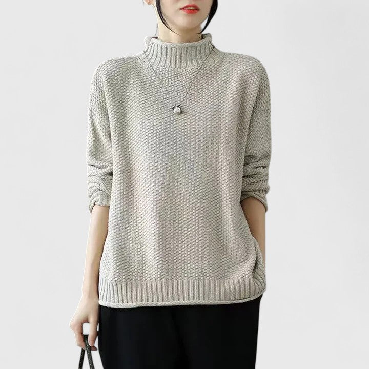 Turtleneck Long Sleeve Chunky Knit Oversized Sweater