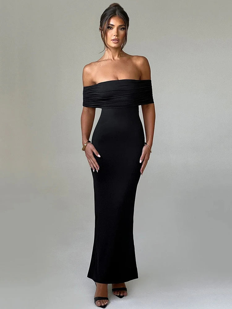 Strapless Backless Bodycon Maxi Party Dress