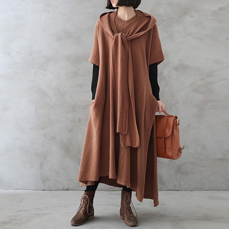 Short Sleeve Pure Color Knit Dress - Omychic
