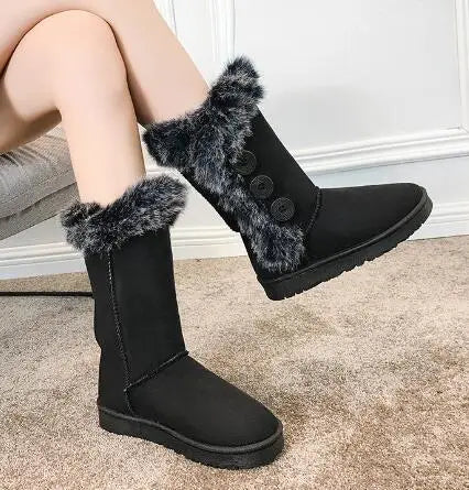 Platform Winter Faux Fur Keep Warm MidCalf Women’s Snow Boot