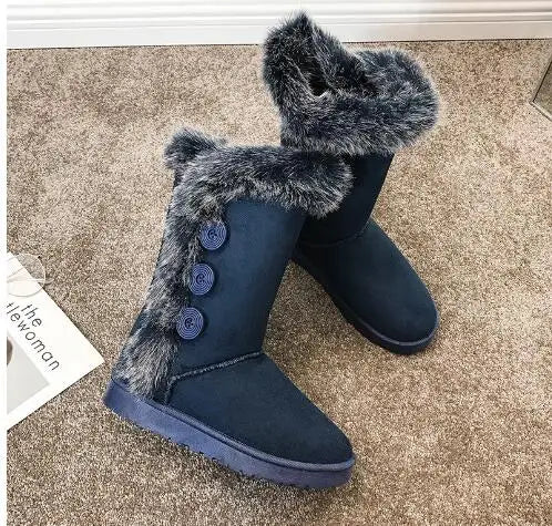 Platform Winter Faux Fur Keep Warm MidCalf Women’s Snow Boot