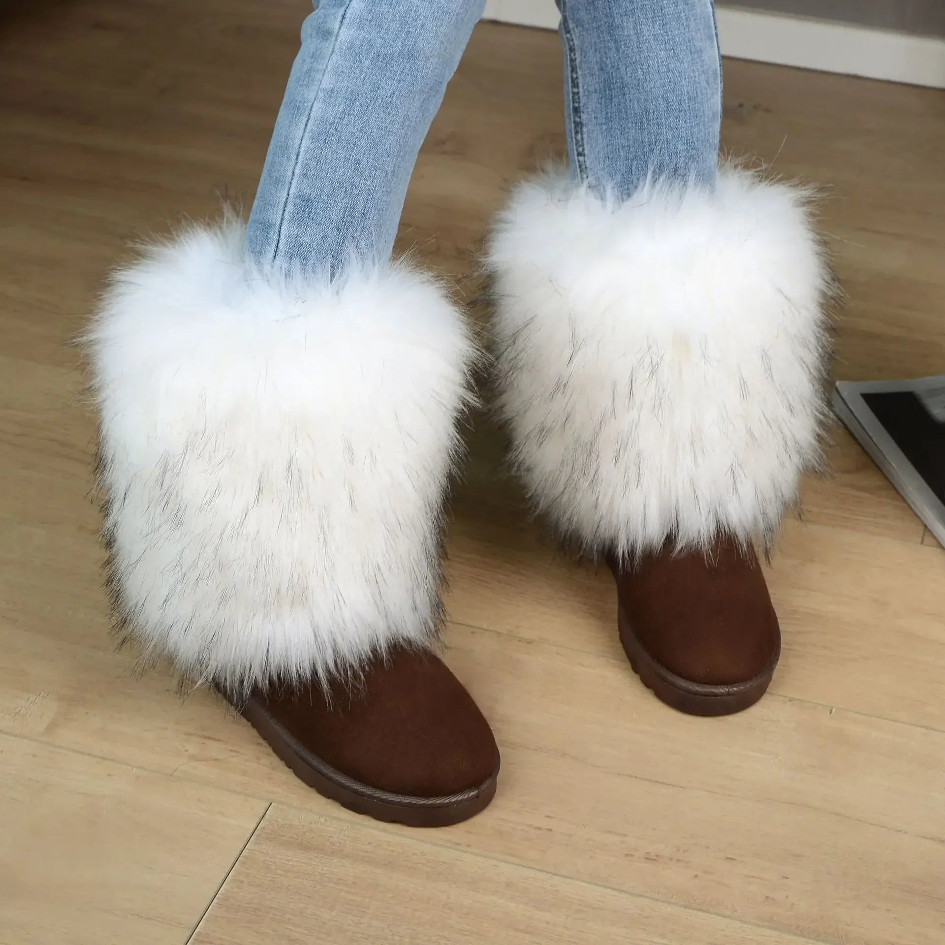 Fluffy Round Toe Thick Bottom Warm Outdoor Nonslip Snow Boot