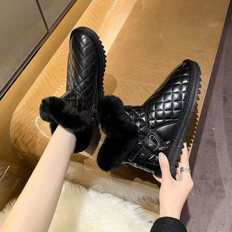 Waterproof Nonslip Warm Plush Thickened Short Tube Snow Boot