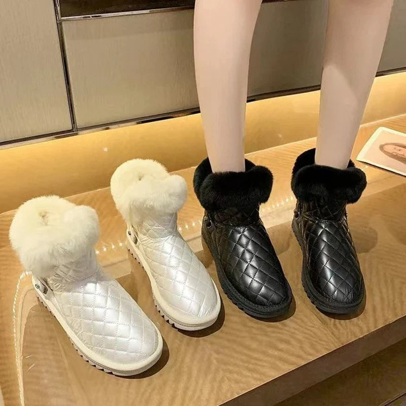 Waterproof Nonslip Warm Plush Thickened Short Tube Snow Boot