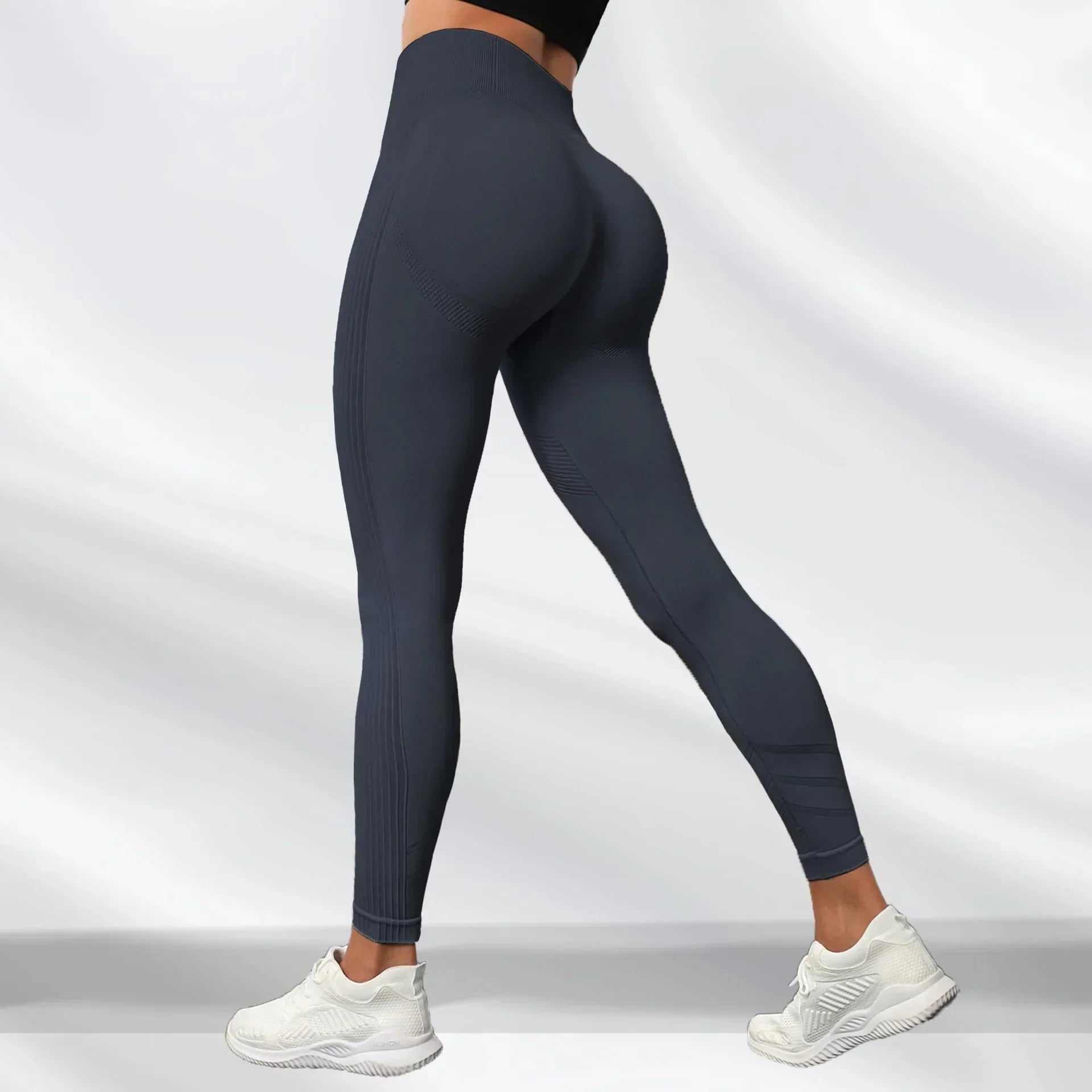 High Elastic Knitting Gym Workout Legging Navy / S