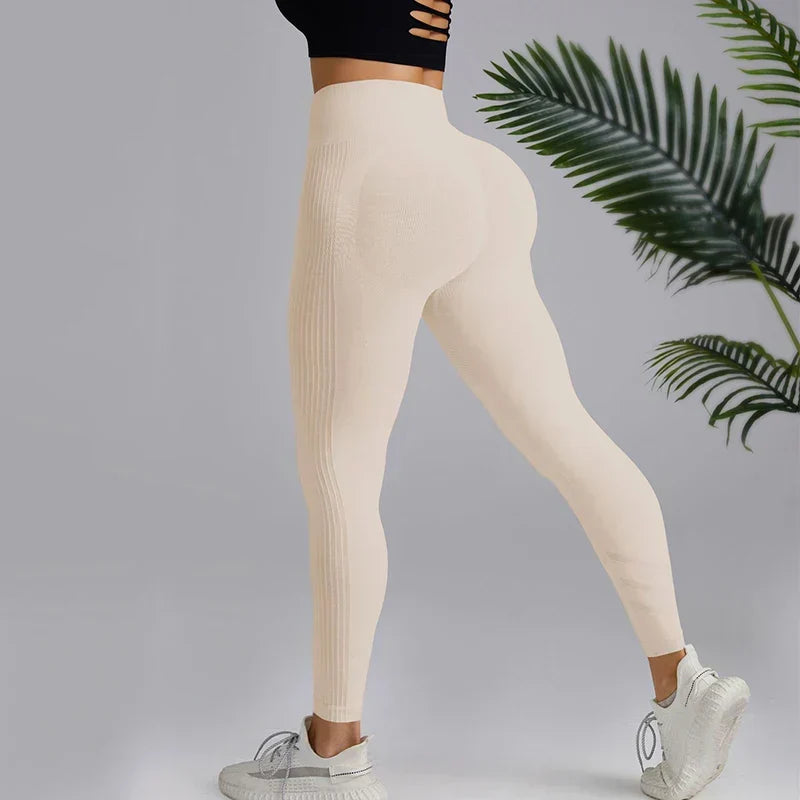 High Elastic Knitting Gym Workout Legging White / S