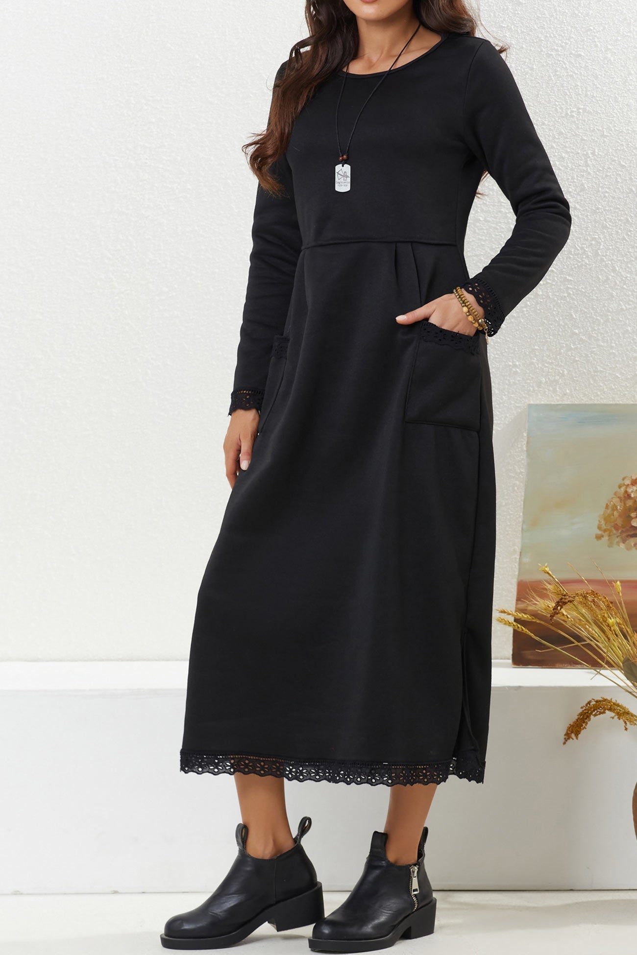 Relaxed Marta Solid Dress With Dress for Modern Fashion Wear