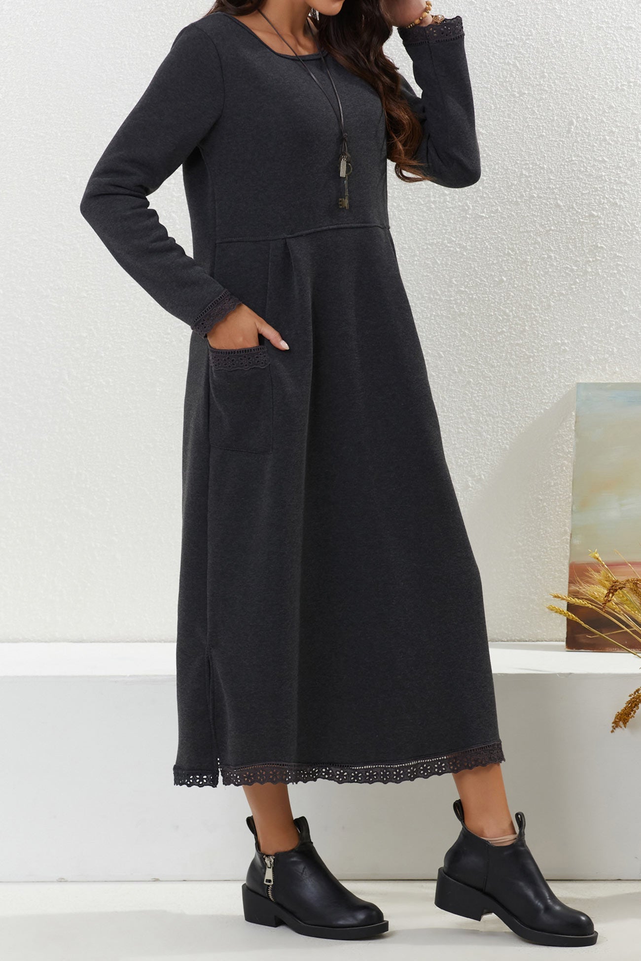 Relaxed Marta Solid Dress With Dress for Modern Fashion Wear