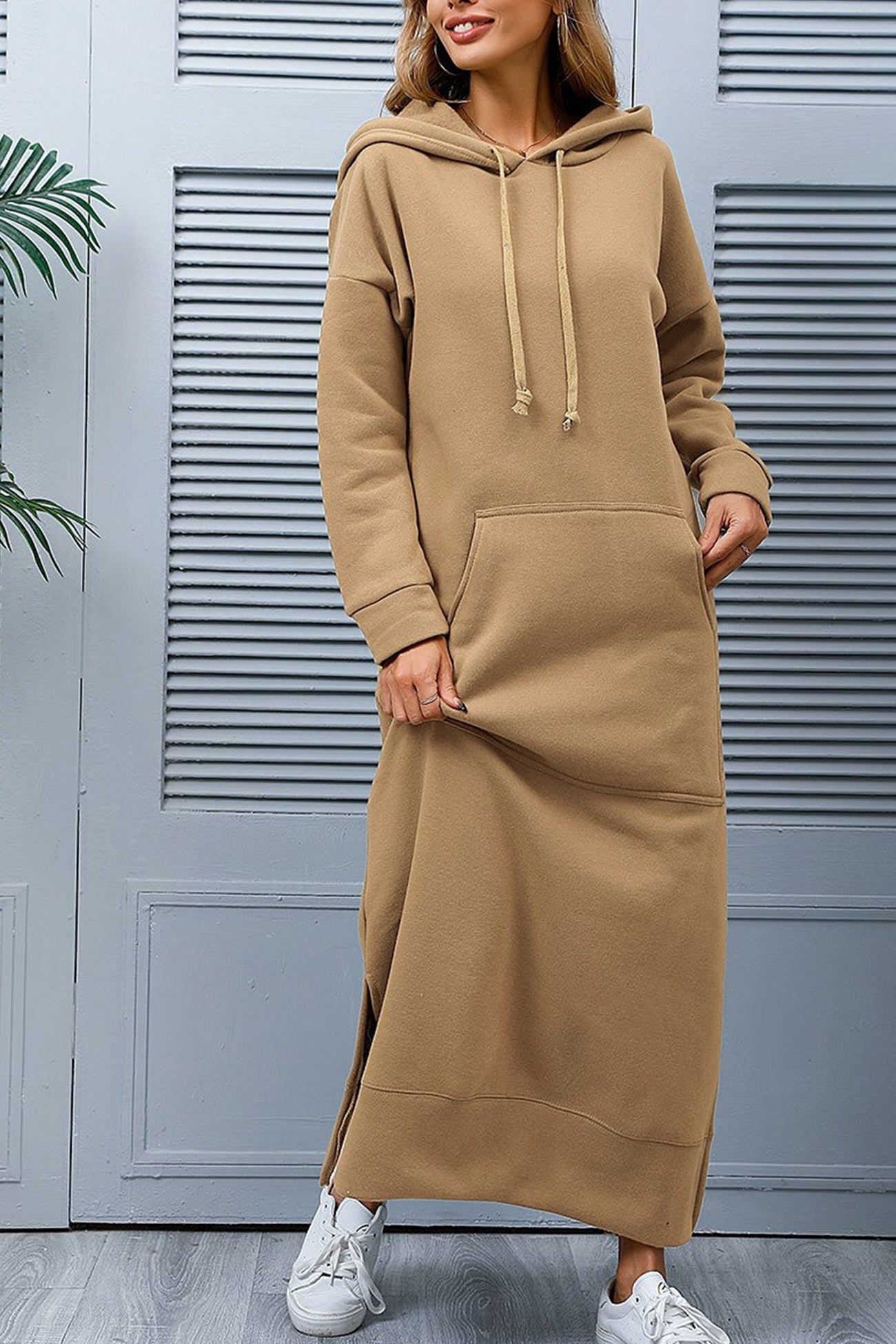 Xara Elevated Hoodie Dress with a Slit Hem Boutique Collection