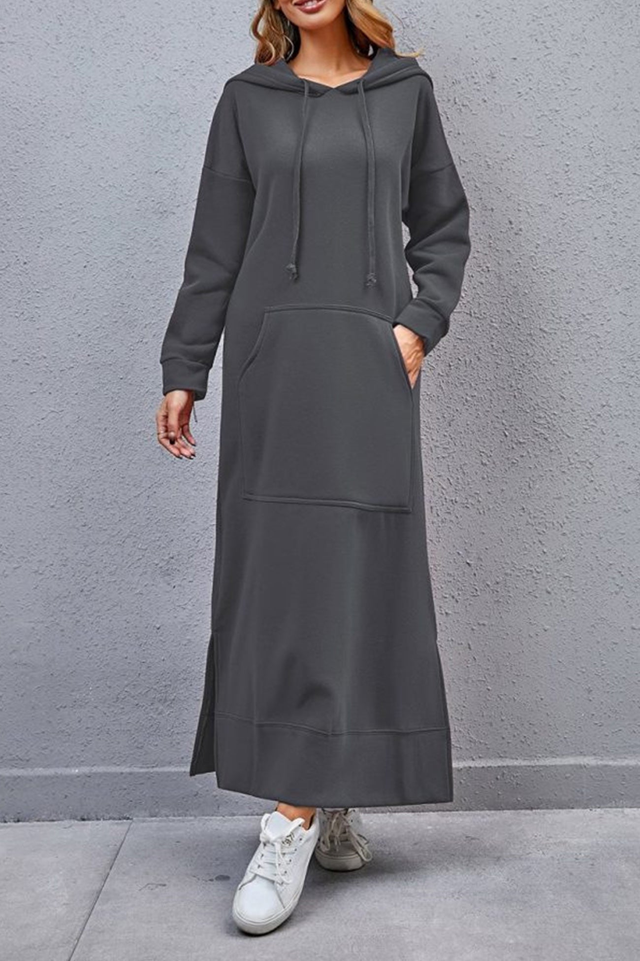 Xara Elevated Hoodie Dress with a Slit Hem Boutique Collection