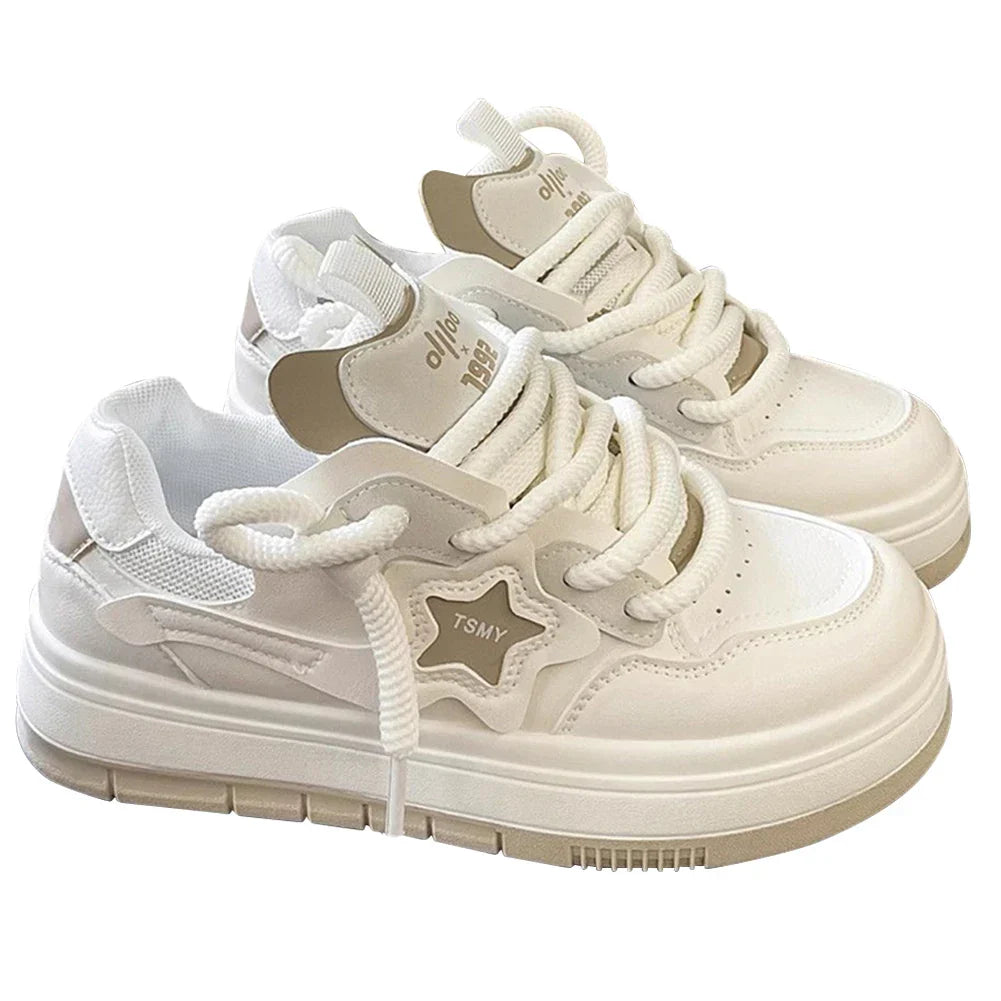 Star Walking Sneakers Y2K Platform Shoes Thick Sole Aesthetic Tennis Shoes NonSlip Skateboard Shoes for Walking Jogging