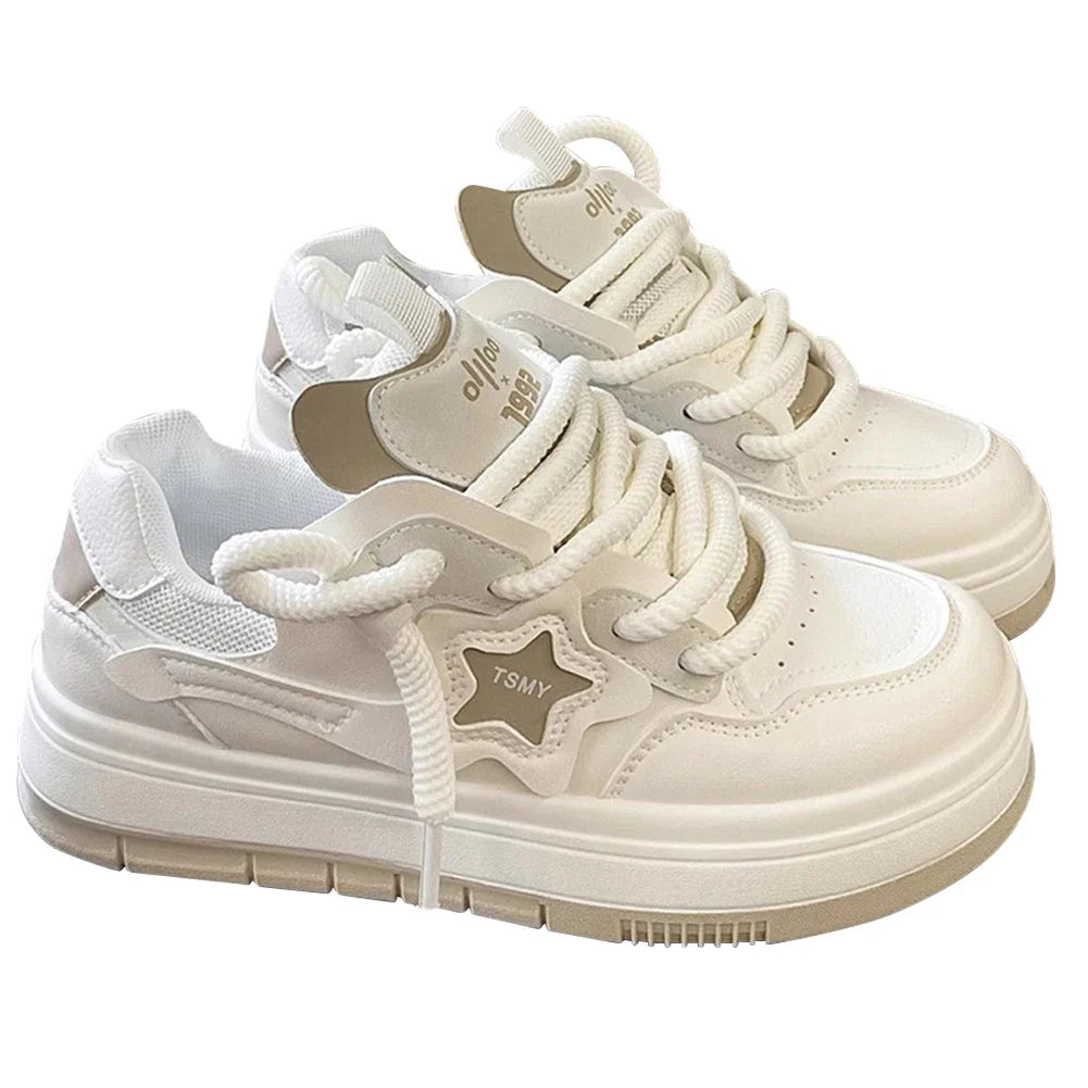 Star Walking Sneakers Y2K Platform Shoes Thick Sole Aesthetic Tennis Shoes NonSlip Skateboard Shoes for Walking Jogging
