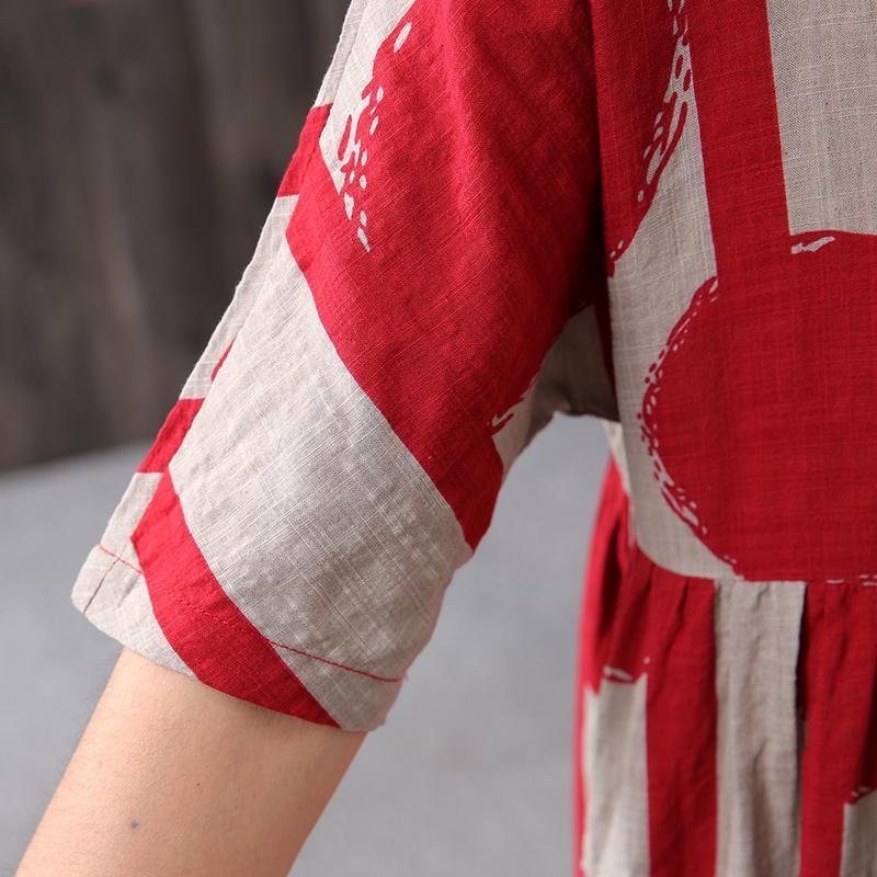 Stripes And Big Dots Retro Loose Dress