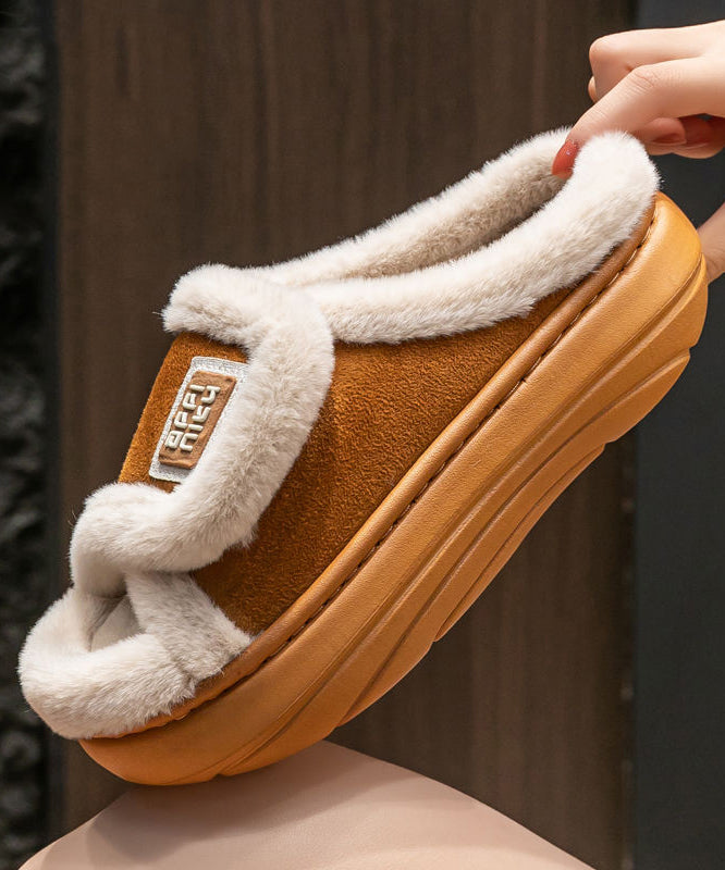Faux Fur Open Toe Platform Slide Slippers 3