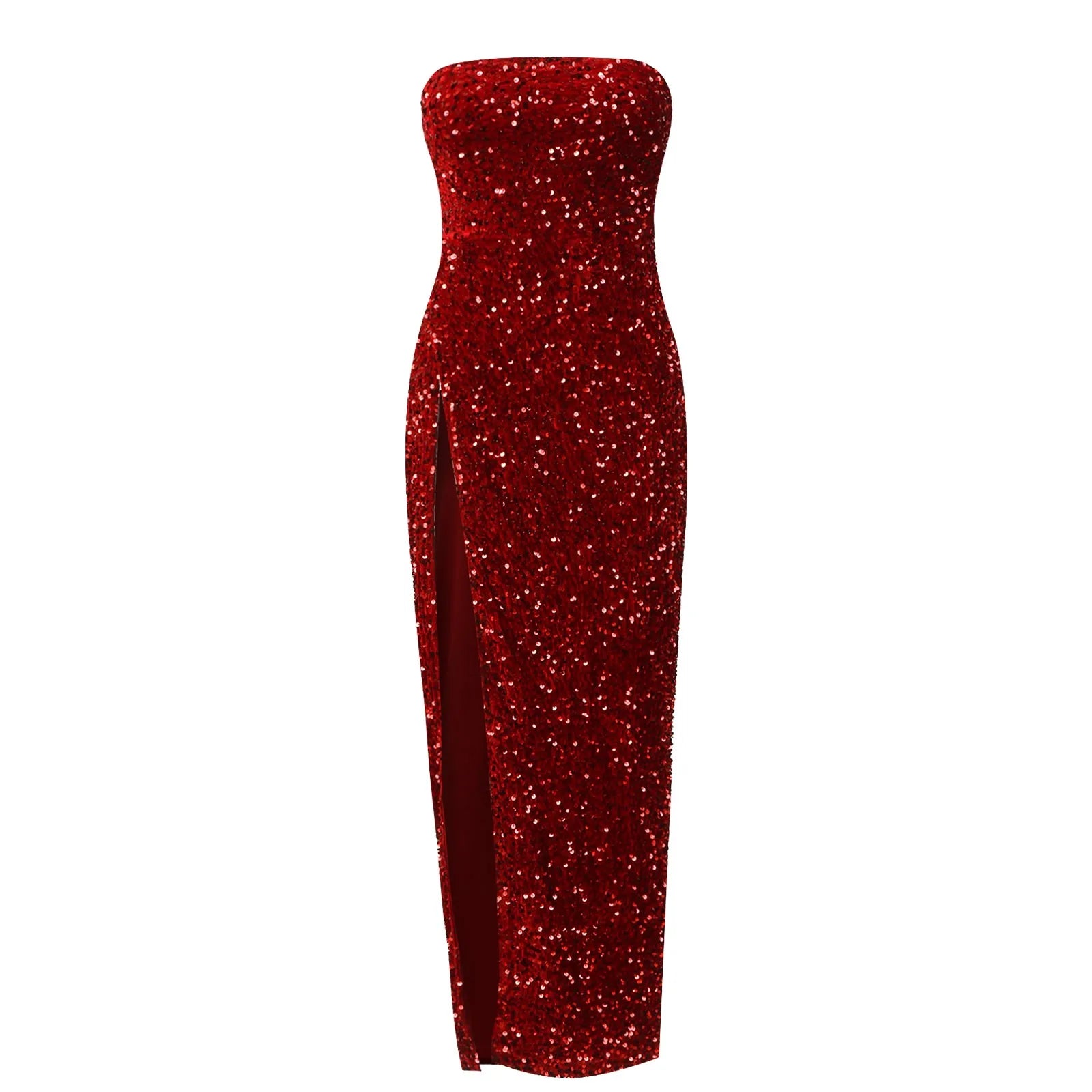 Summer Sequin Sexy High Slit Elegant Party Dress