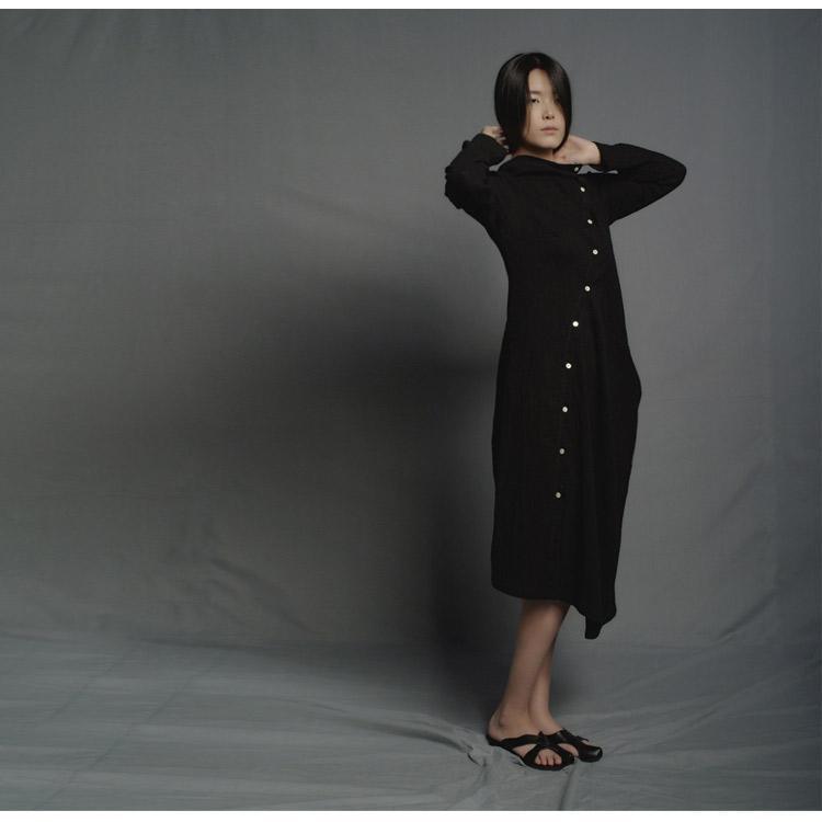 Spring Summer Irregular Solid Color Midi Dress