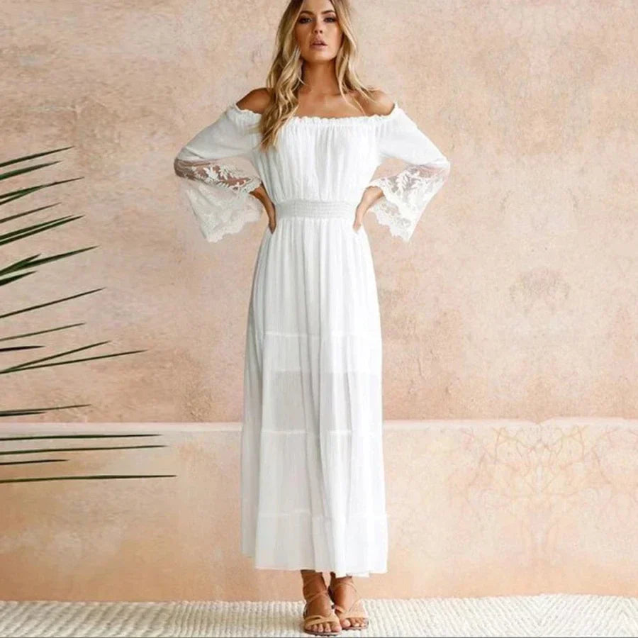 Sexy Off-Shoulder Lace Boho Dress